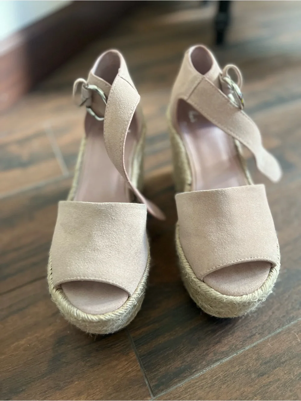 Women's Blush taupe Marc fisher Espadrille Wedge Sandals